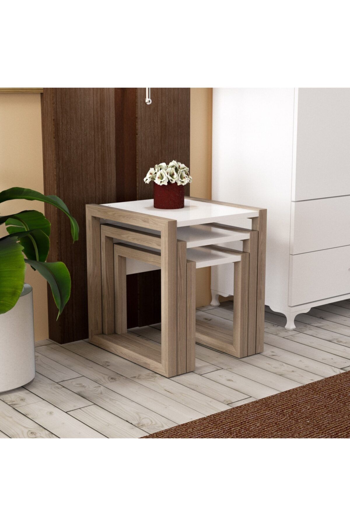 Modilayn Melike 3 Lü Zigon Sehpa Takımı Mdf