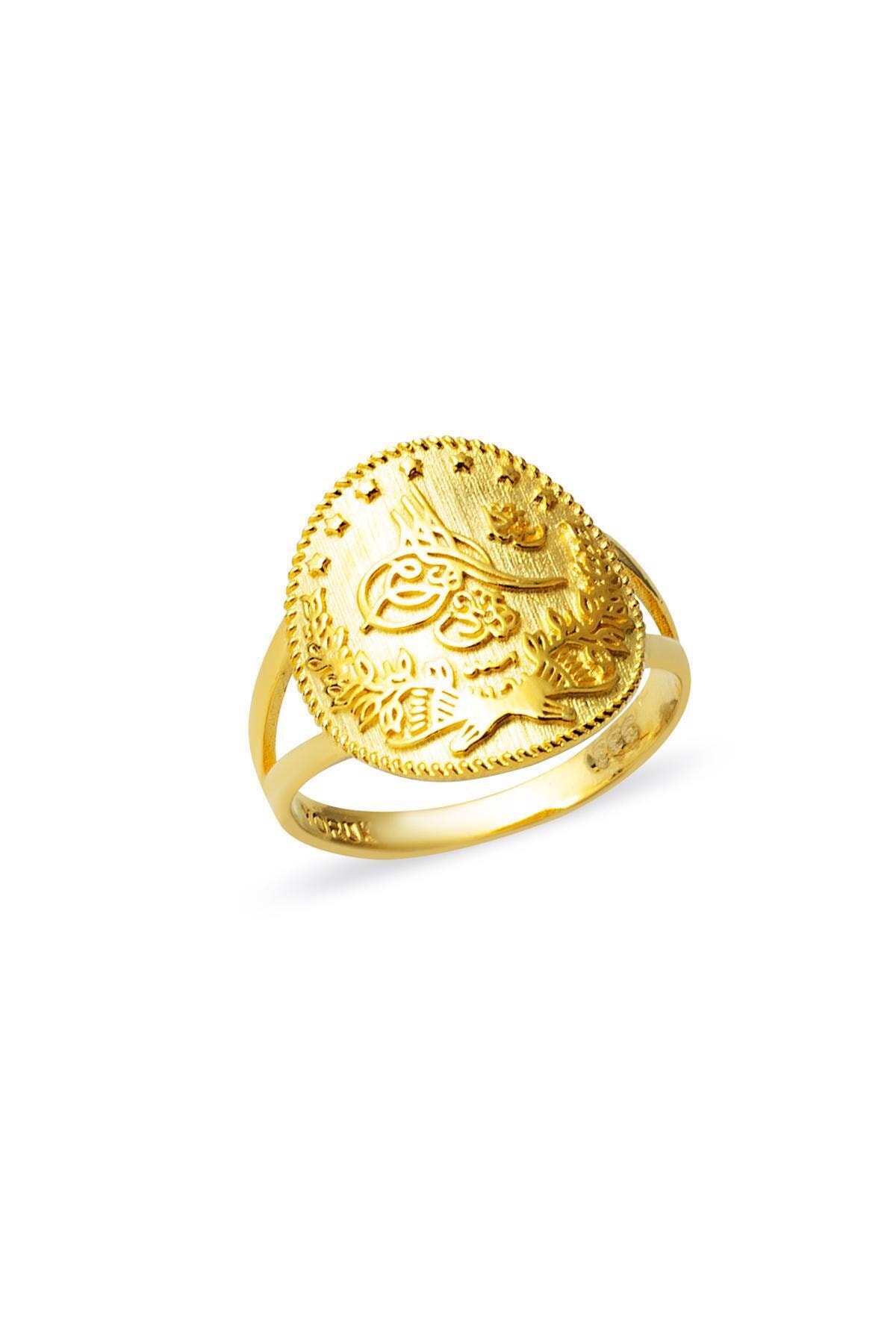 Bilezikci Tuğralı Taşsız Altın Yüzük