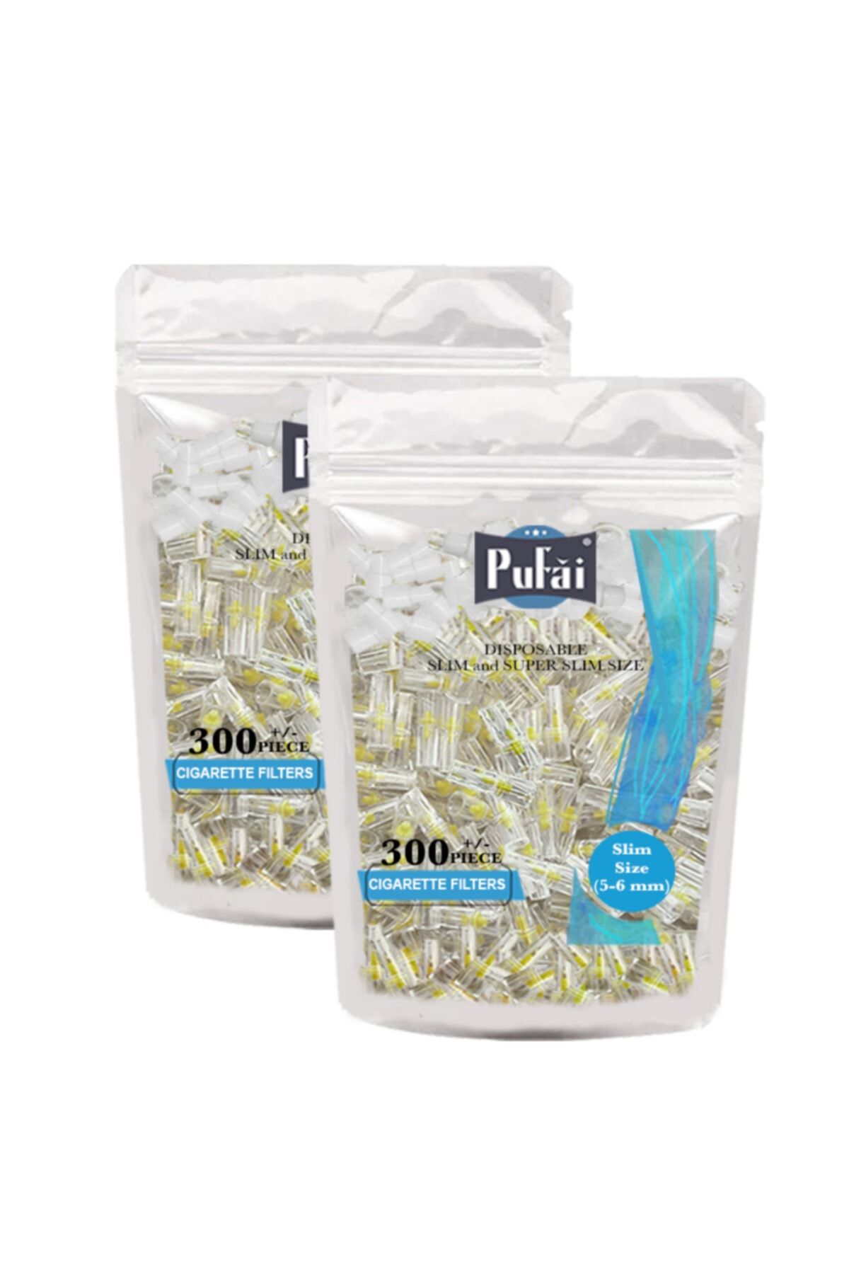 Pufai Süper Slim Sigara Filtresi Tar Süzen Ağızlık 5 Mm 6 Mm Uyumlu 600 Adet 2 Paket