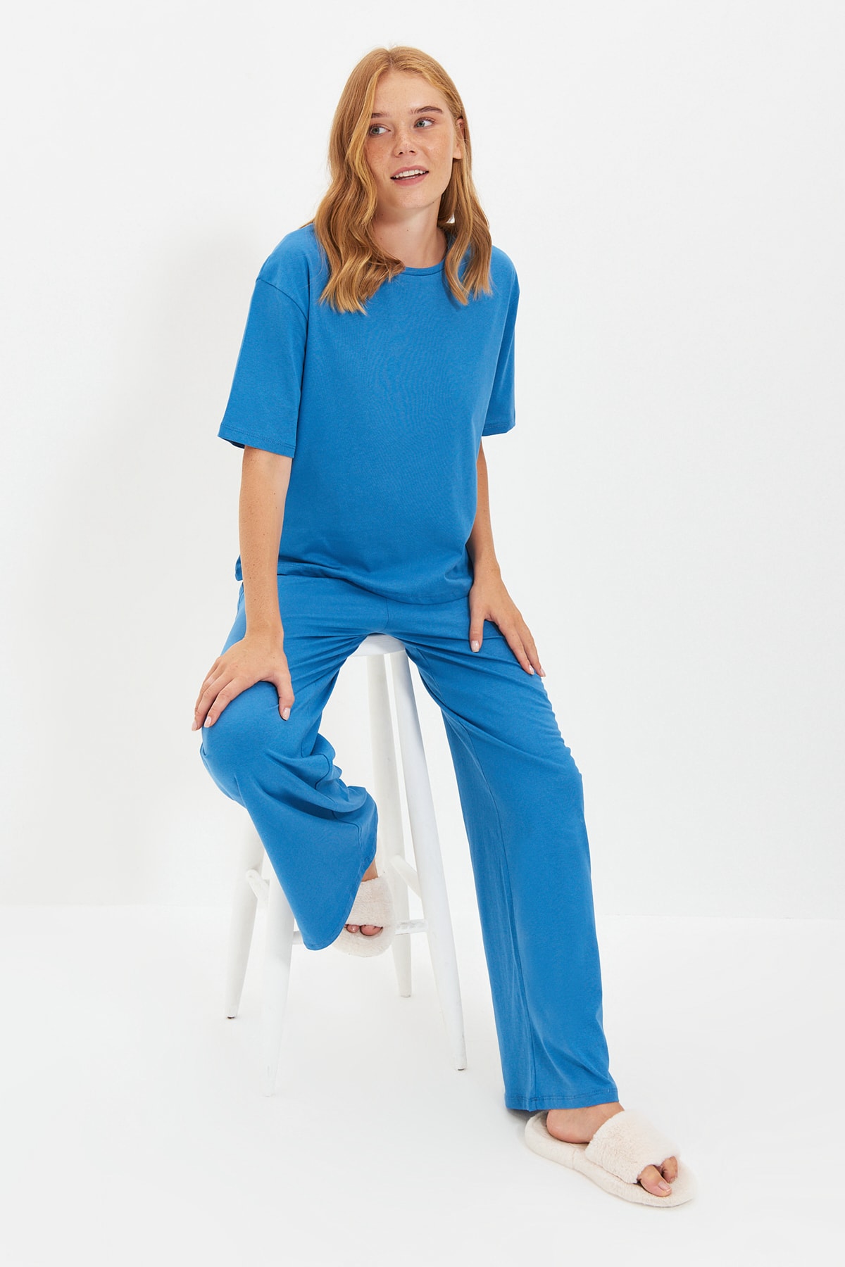 TRENDYOLMİLLA Petrol Örme Pijama Takımı THMAW22PT0075