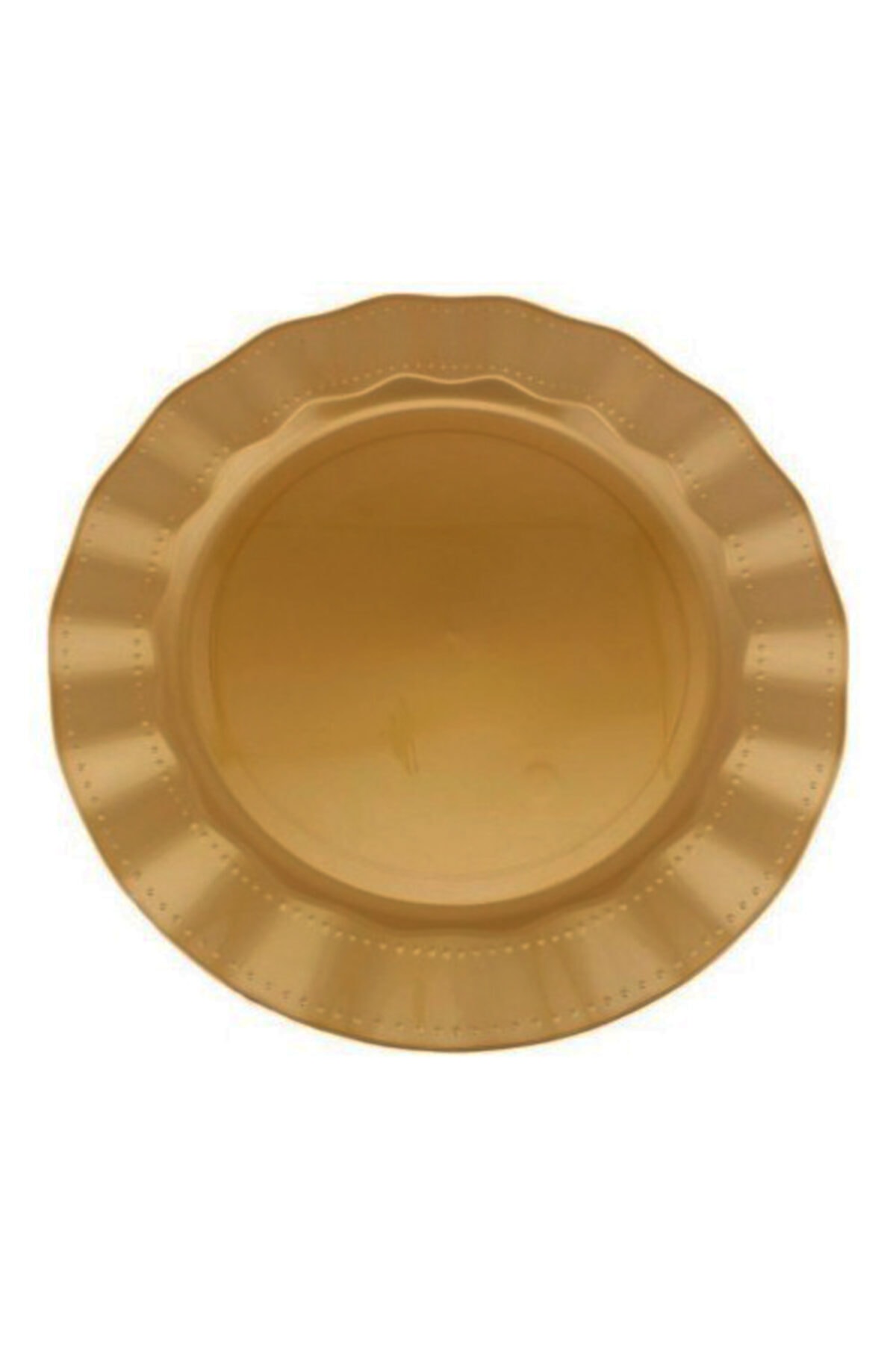 Salkım Party Yılın Ilk Fırsatları - Altın Rengi Lüks Plastik Mika Yuvarlak Tabak 26 Cm 6 Adet - ™ Beyaz At®