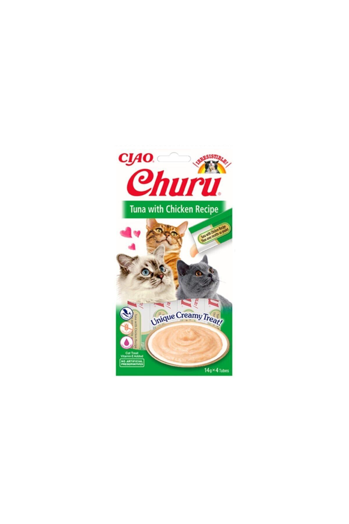 Ciao Churu Cream Ton Balıklı Ve Tavuklu Kedi Ödül Kreması 4 X 14 gr