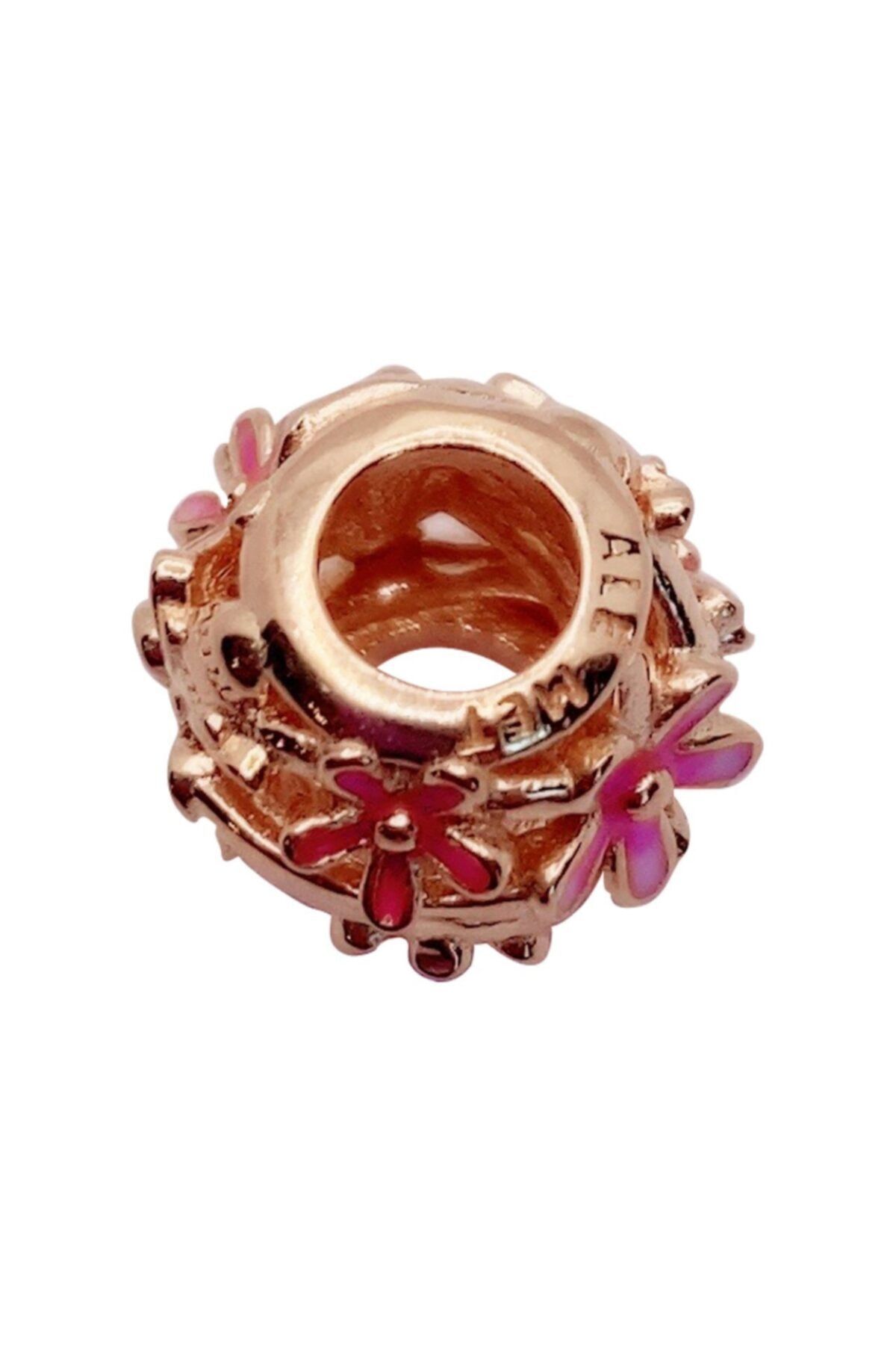 Nur Silver Rose Çiçkli Charm