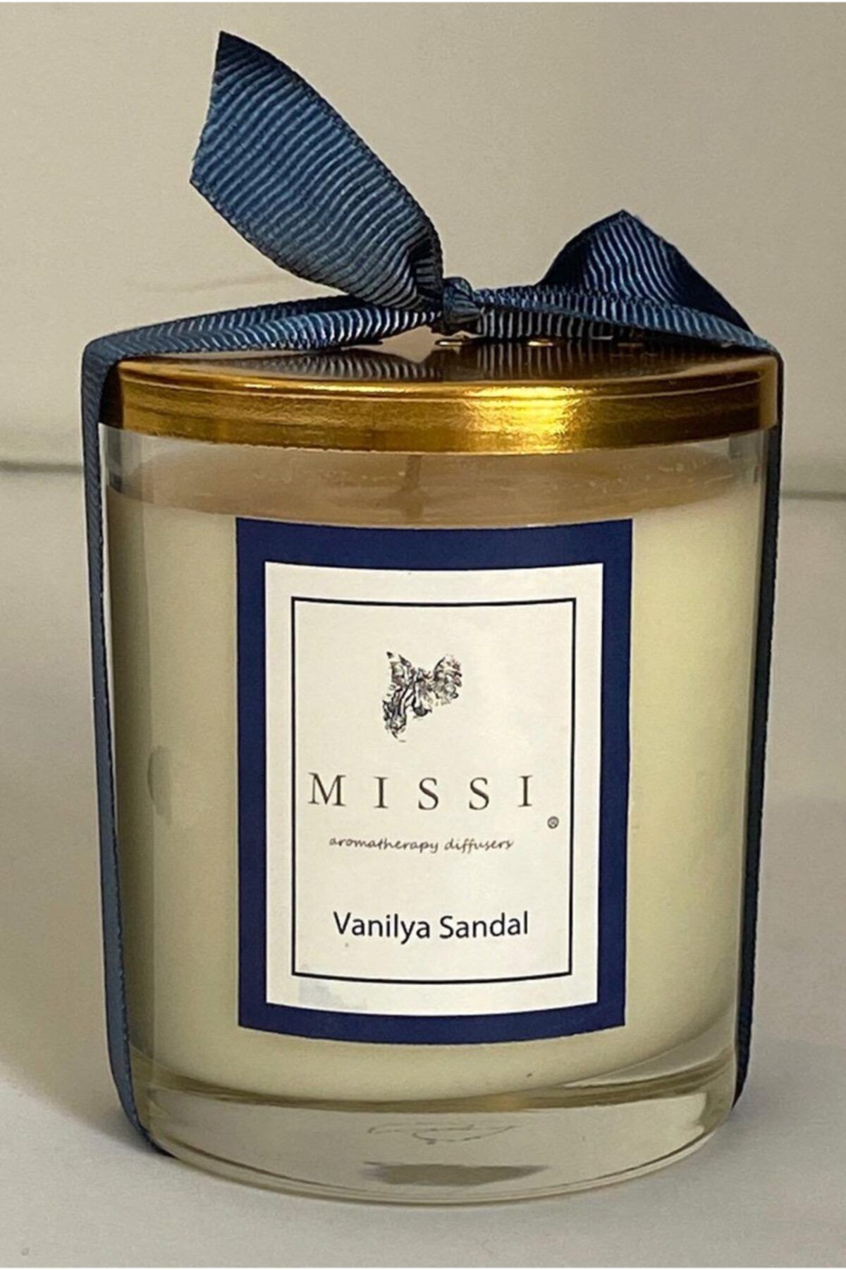 Missi Altın Metal Kapaklı Vanilya Sandal Vegan Mum