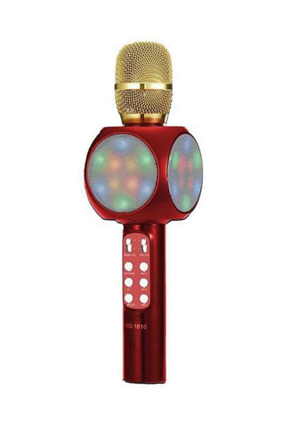 Mi7a Wster Led Işıklı Karaoke Mikrofon Dahili Hoparlörlü Usb Flash Destekli