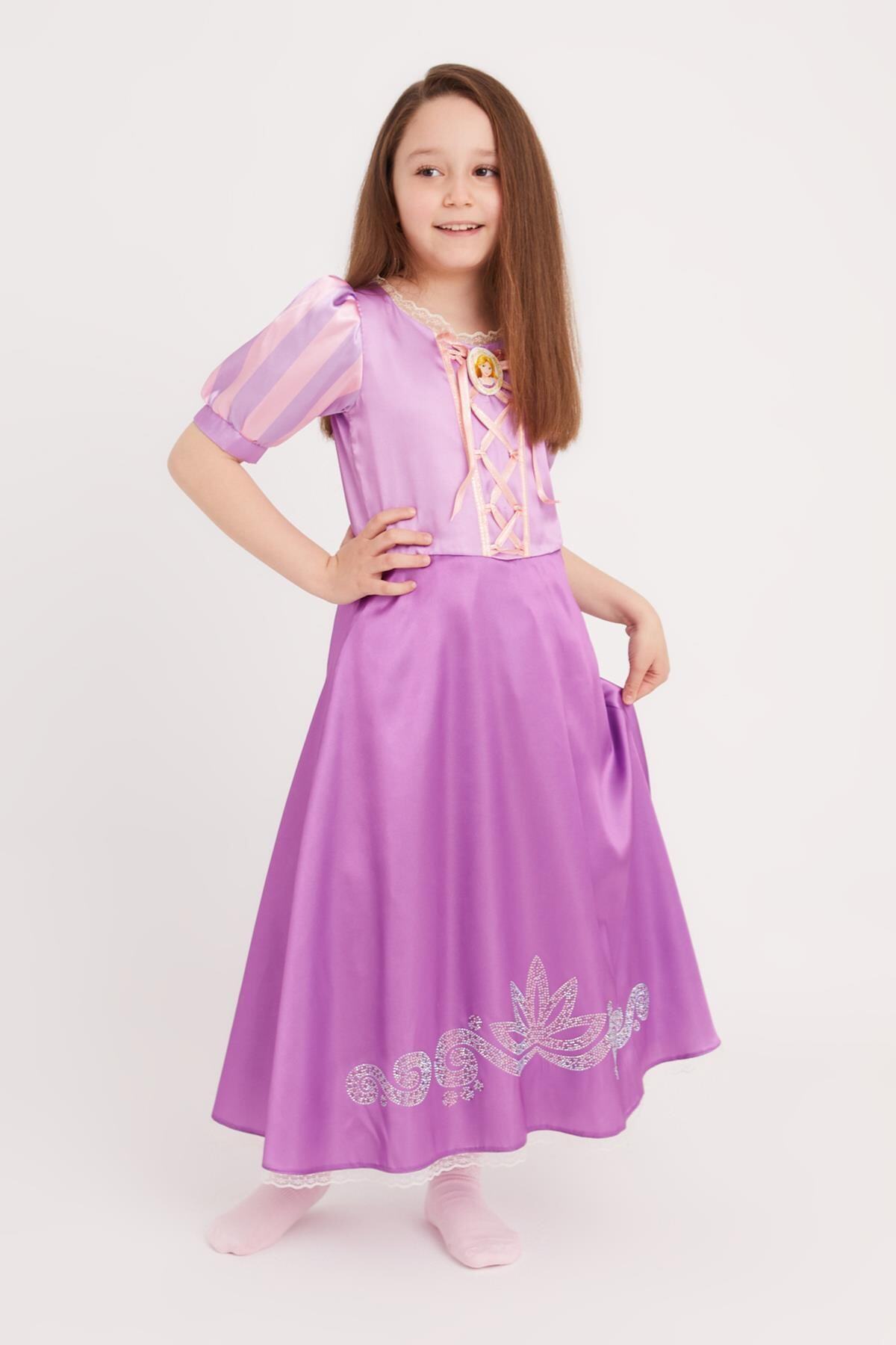 PumpkinHomeDeco Rapunzel Kız Çoçuk Lüks Kostüm 4-6 Yaş