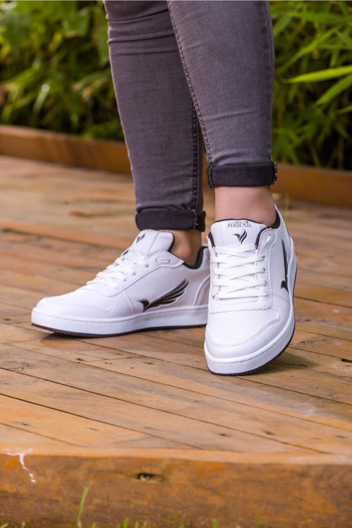 George Phoenix Retro Beyaz Siyah Unisex Sneaker