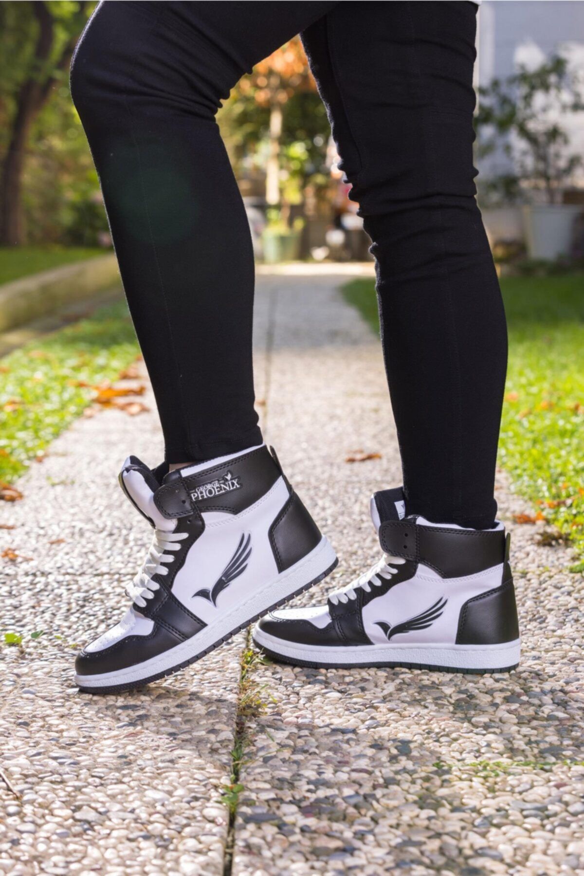 George Phoenix Highstep Mid Siyah Beyaz Unisex Sneaker