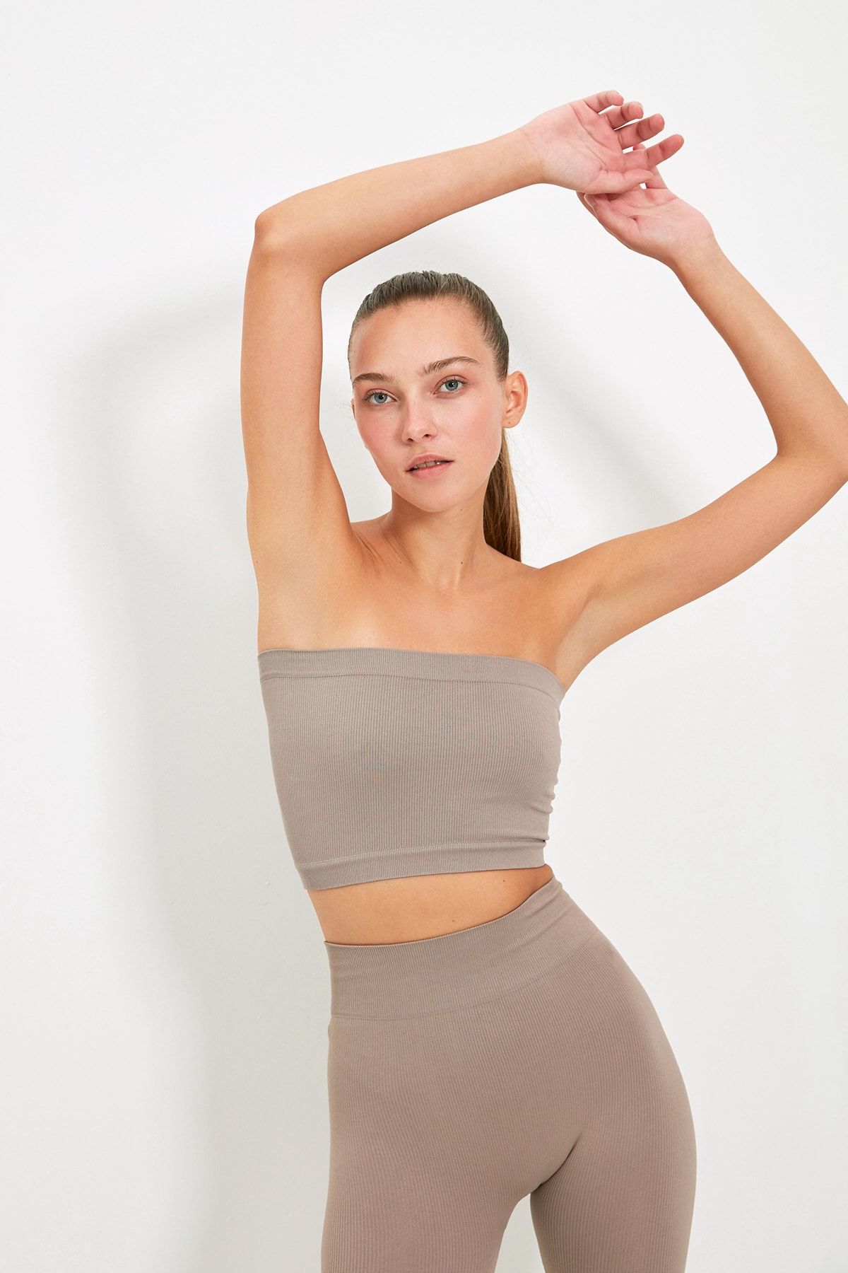 TRENDYOLMİLLA Vizon Seamless Fitilli Spor Sütyeni TWOAW20BS0018