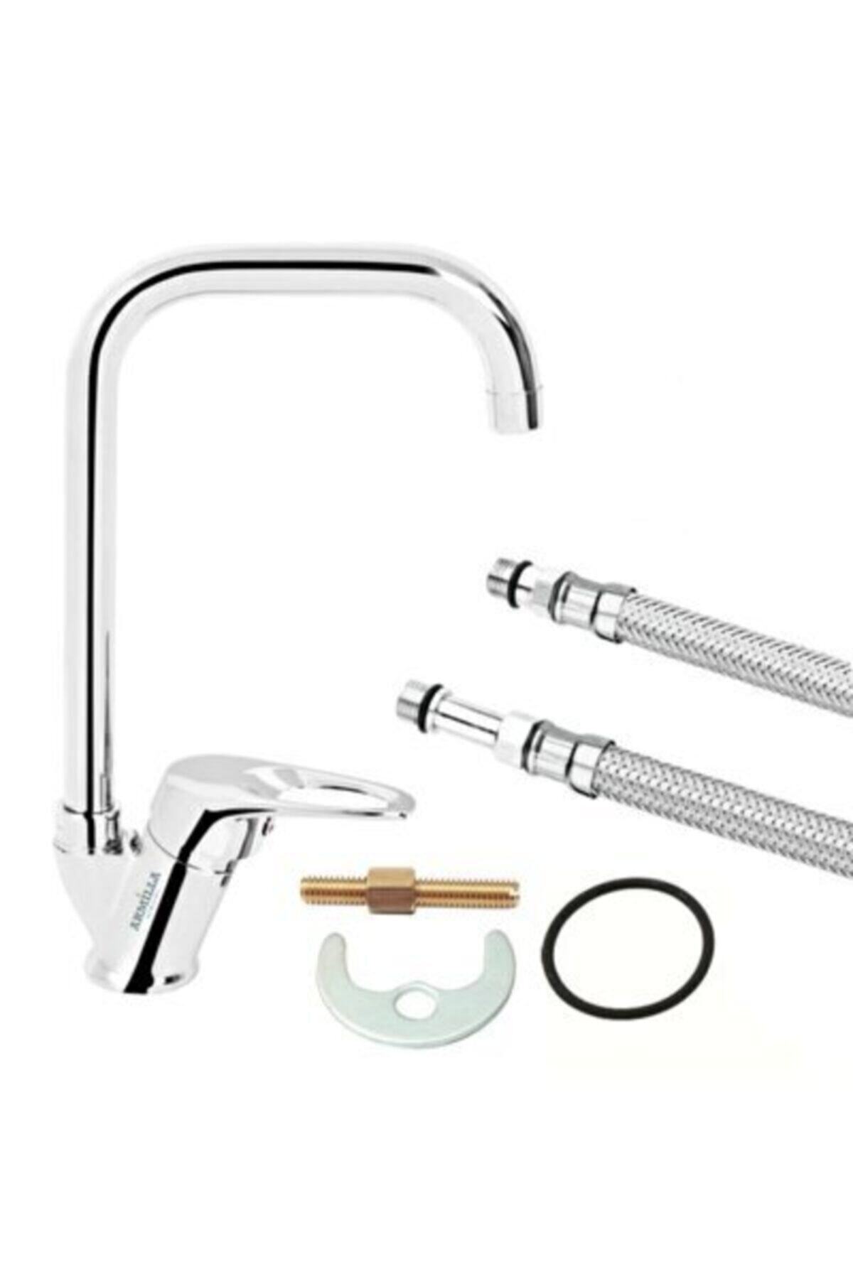 AKTUNA Mutfak Evye Bataryası Köşe Borulu L Tipi Oynar Kafa