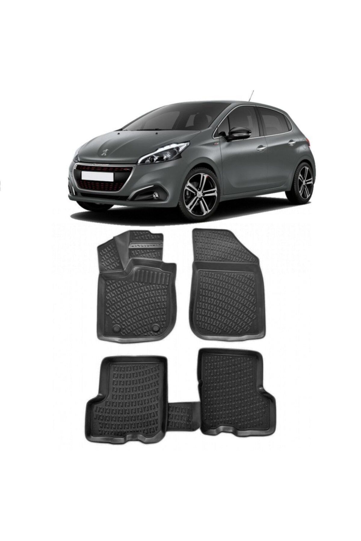 Araba Alışveriş Peugeot Aksesuar 208 2012-2019 3d Havuzlu Paspas