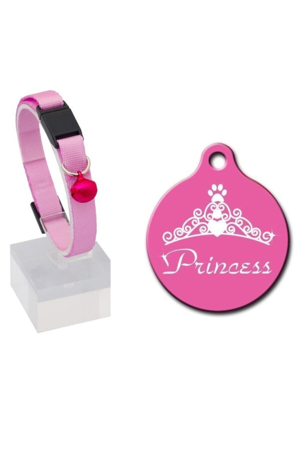 EvimShopping Güvenlik Kilitli Zilli Ve Ayarlanabilir Pembe Kedi Boyun Tasması 22-30 cm