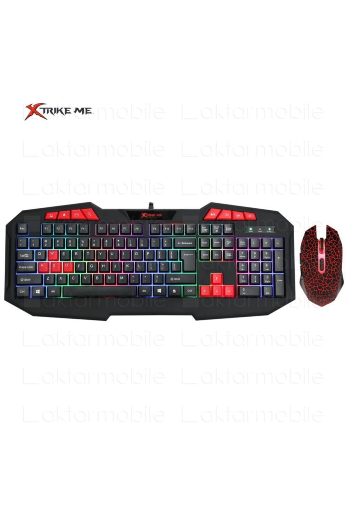 AktarMobile Xtrike Me Oyuncu Seti Rgb Işıklı Gaming Klavye Mouse Set 2 In 1 Gaming Kit