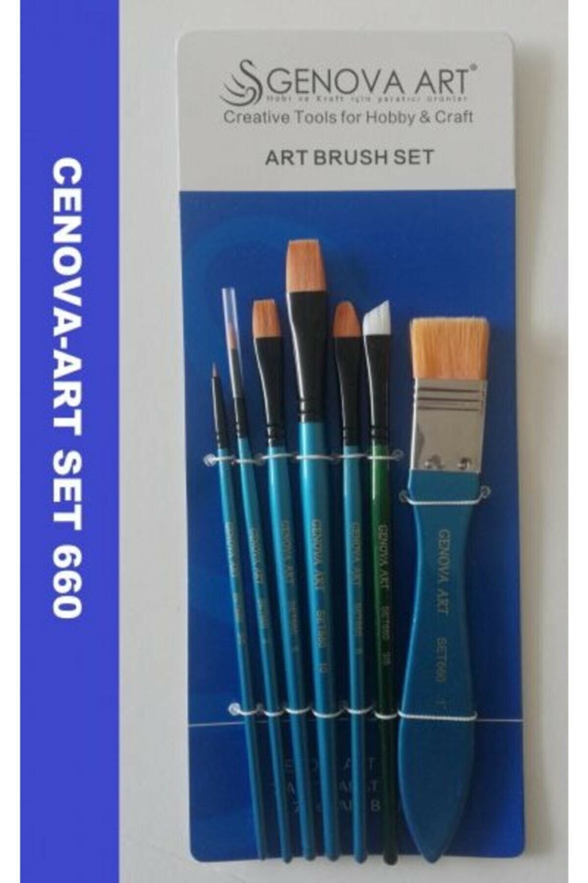 GENOVA Cenova Karma Zeminli 7 Li Fırça Set Art Brush Set 660