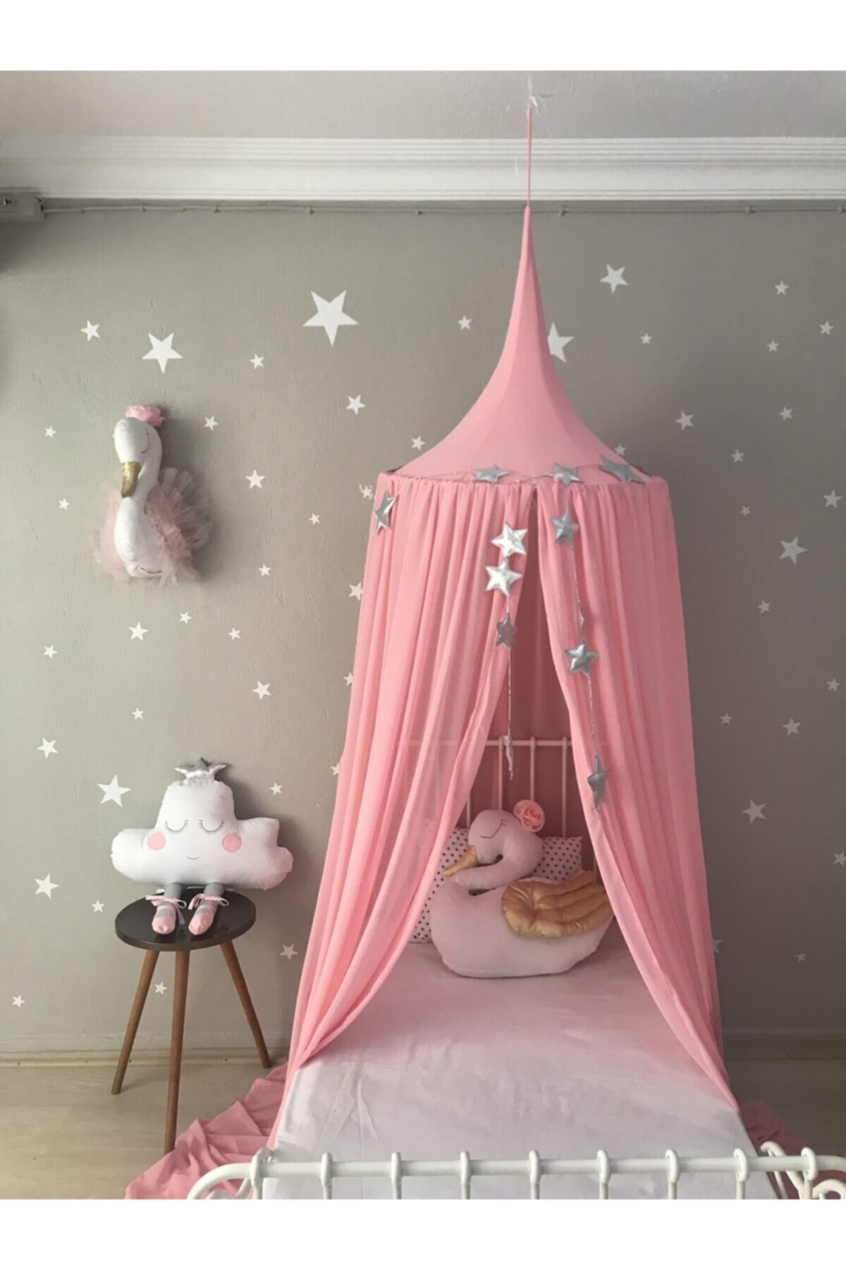 PAMUKA Pinky Şifon Pembe Cibinlik