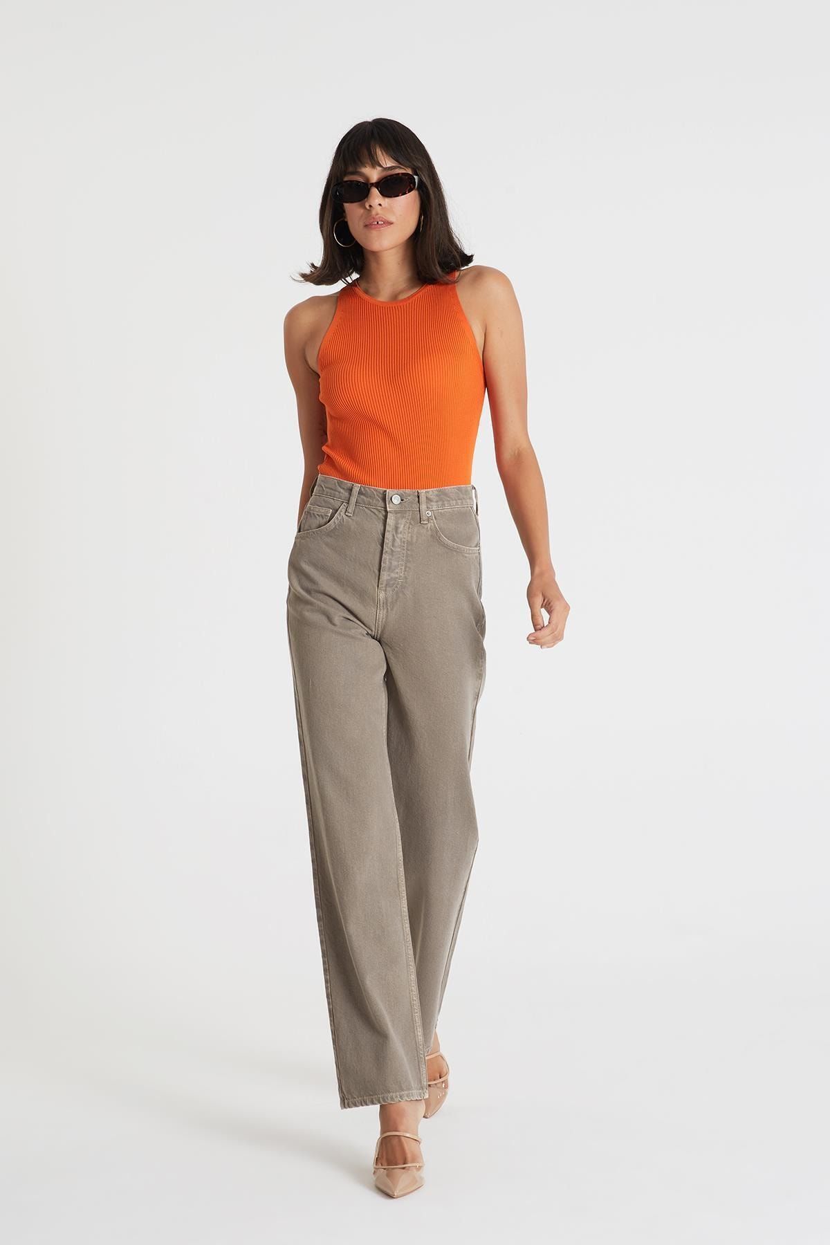 CROSS JEANS Diana Vizon Yüksek Bel Dad Straight Fit Jean Pantolon C 4517-033