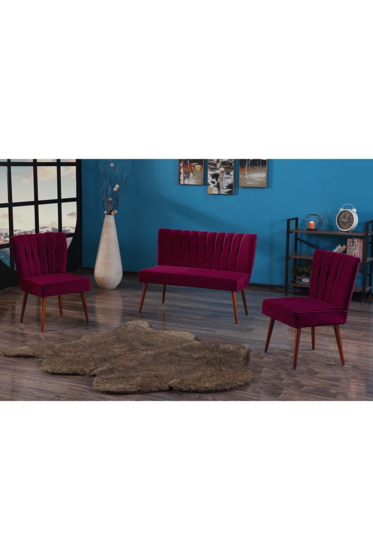Armens Life İnci Çay Seti 2+1+1 Ceviz Ayak