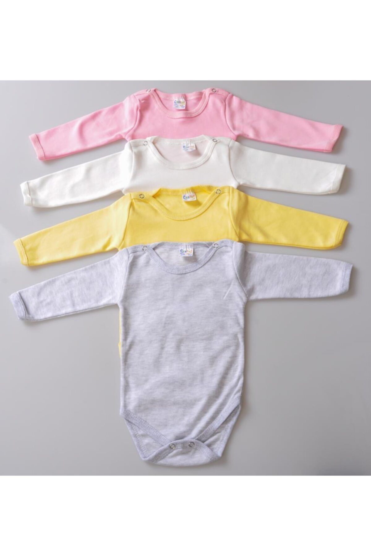 POKY BEBE 4'lü Kız Bebek Çocuk Karışık Renk Uzun Kollu Çıtçıtlı Body Zıbın-001002005