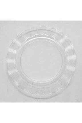 Parti Aksesuar Şeffaf Lüks Plastik Mika Yuvarlak Tabak 26 cm 6 Adet Image 0