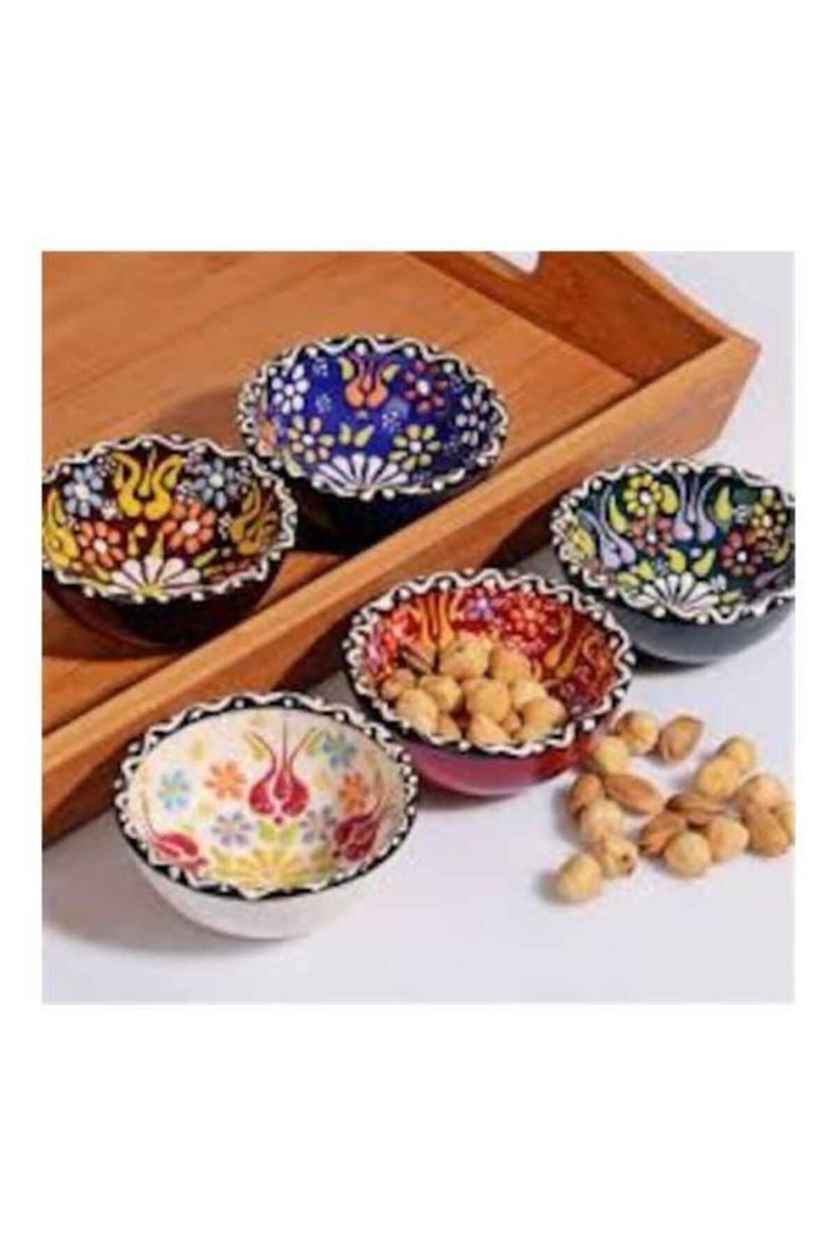 tekçe Elsanatları Desenli Cini Cerezlik Sosluk 8 Cm 6 Lı