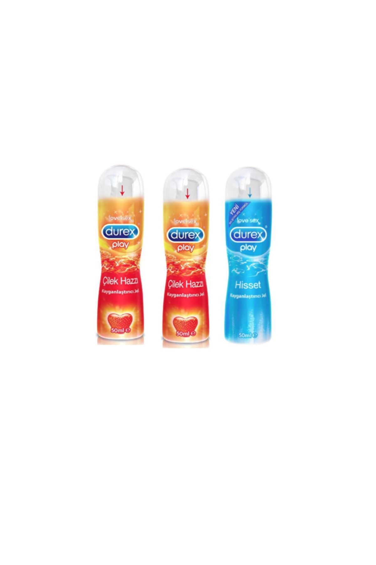Durex Çilek Aromalı Kayganlaştırıcı 50 Ml X2 Adet + Play Su Bazlı Kayganlaştırıcı 50 ml