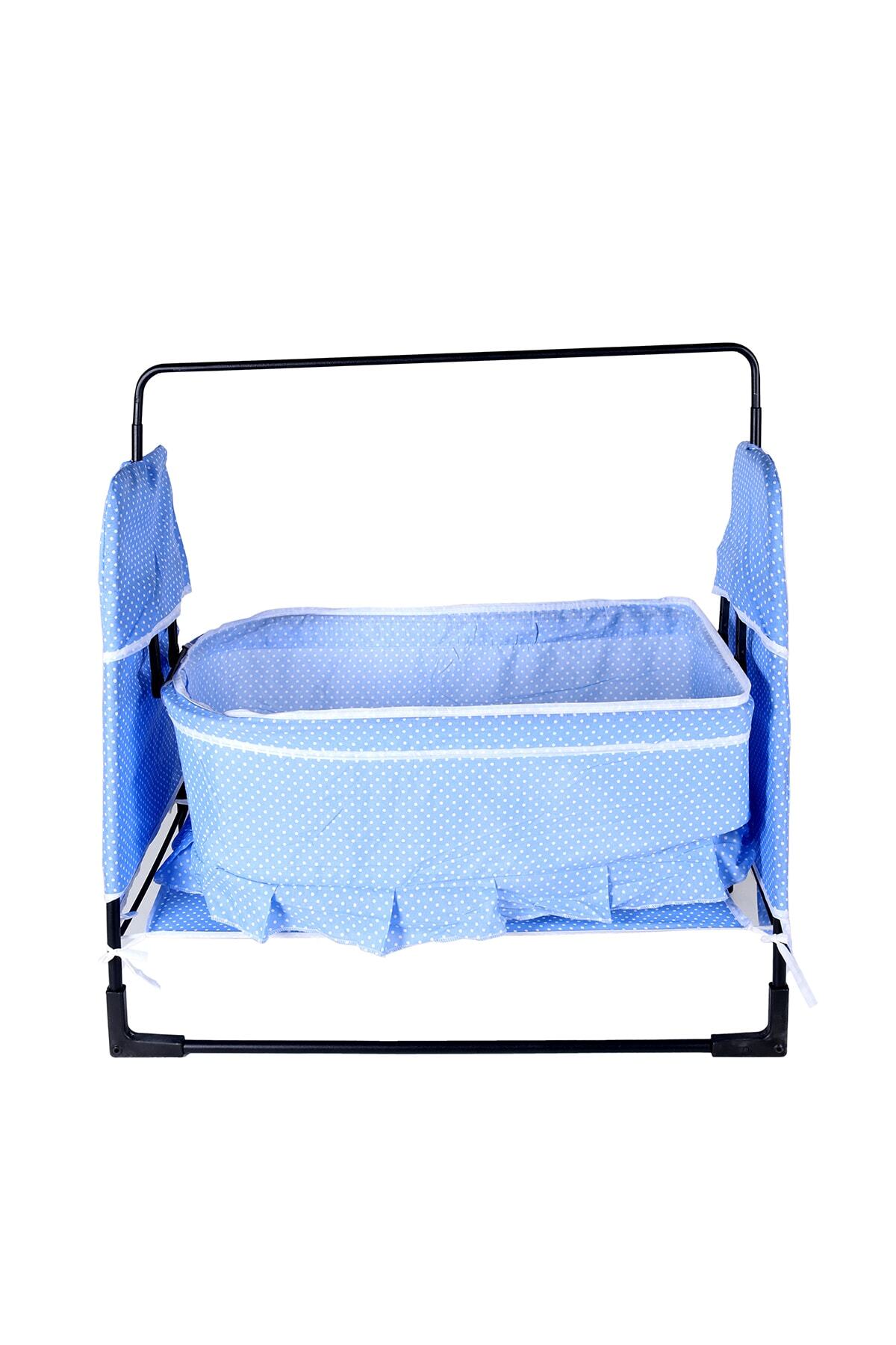 Bila Baby Minni Mavi Bebek Beşiği Portatif Bebek Hamağı Sepet Beşik Hamak Yatak Salıncak