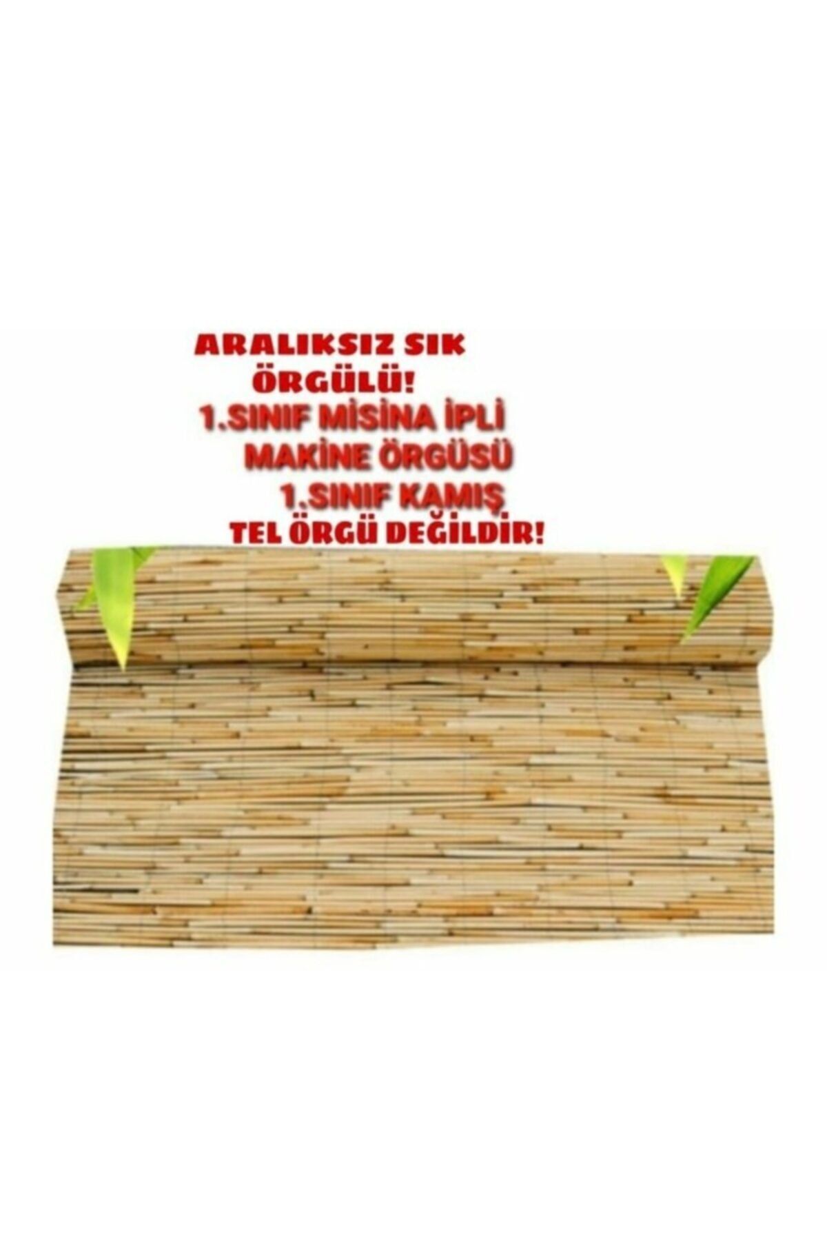 Bygolden Kamış Hasır Çit Bambu Doğal 1m X 5m Misina Ipli! Makine Örgüsü