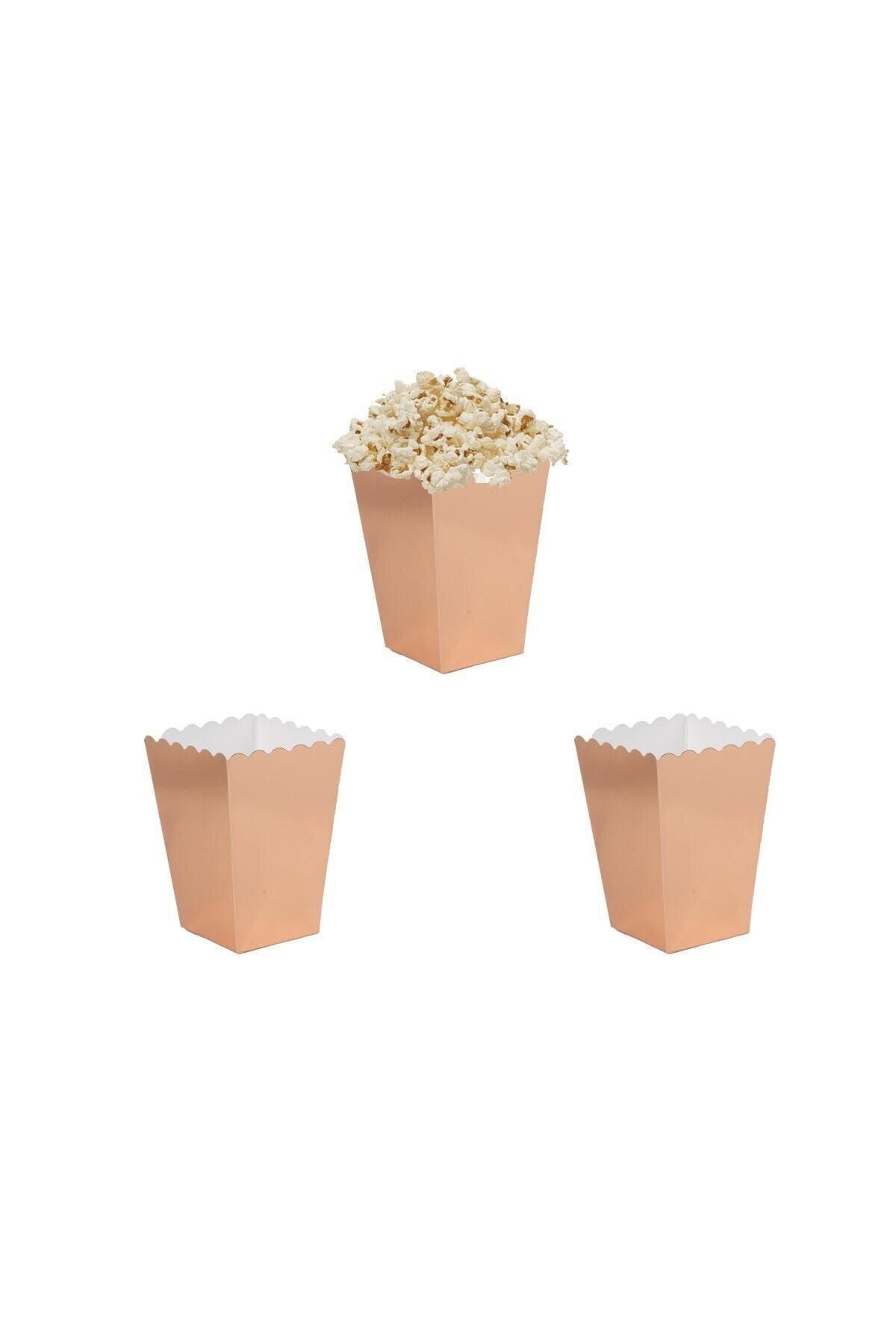 parti sürprizi Metalik Rose Gold Popcorn Mısır Kutusu 10 Adet