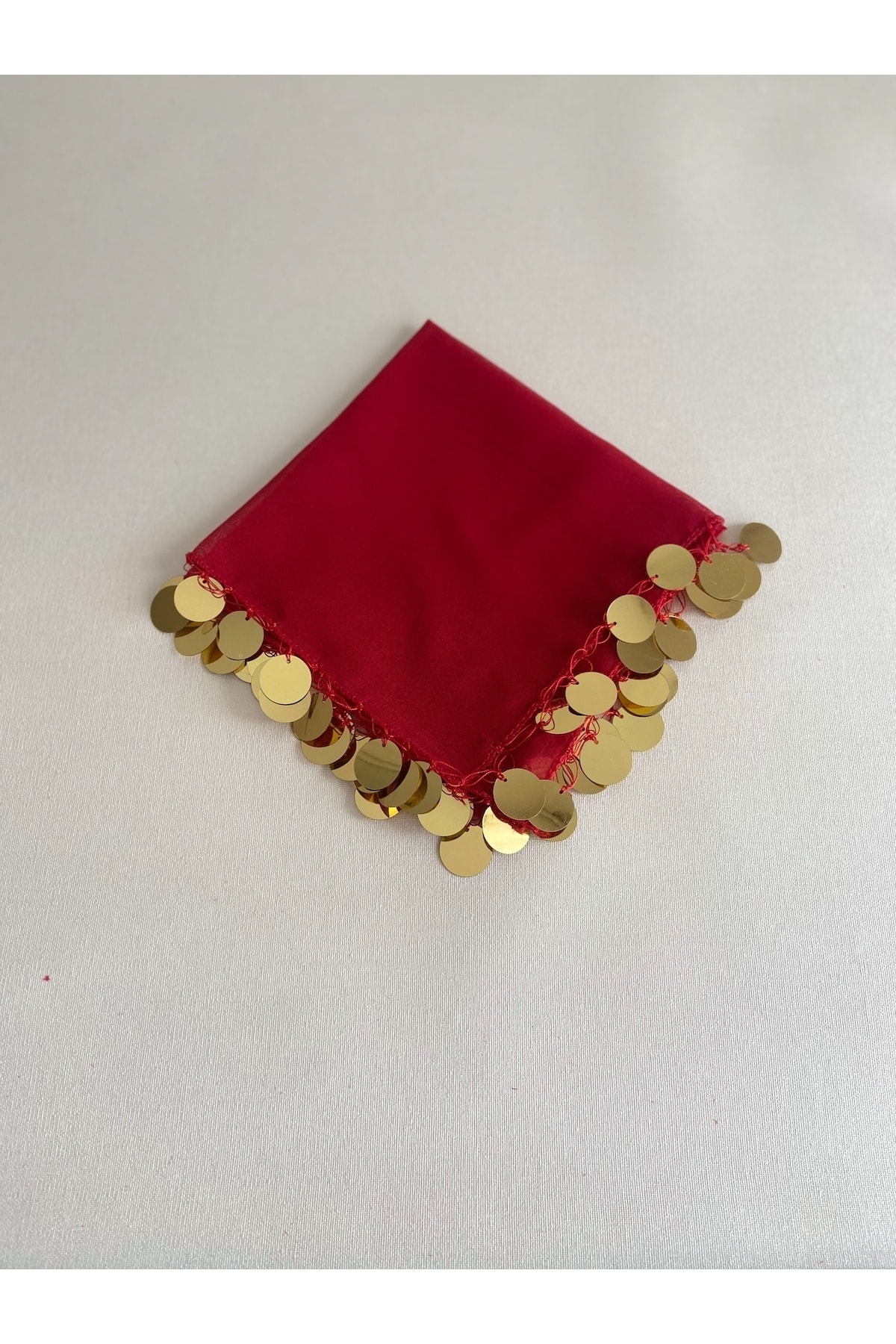 U.B UTKUBABY Kırmızıya Gold Lüks Şifon Gelin Nedime Halay Mendil 5 Adet Kına Gecesi Malzemesi