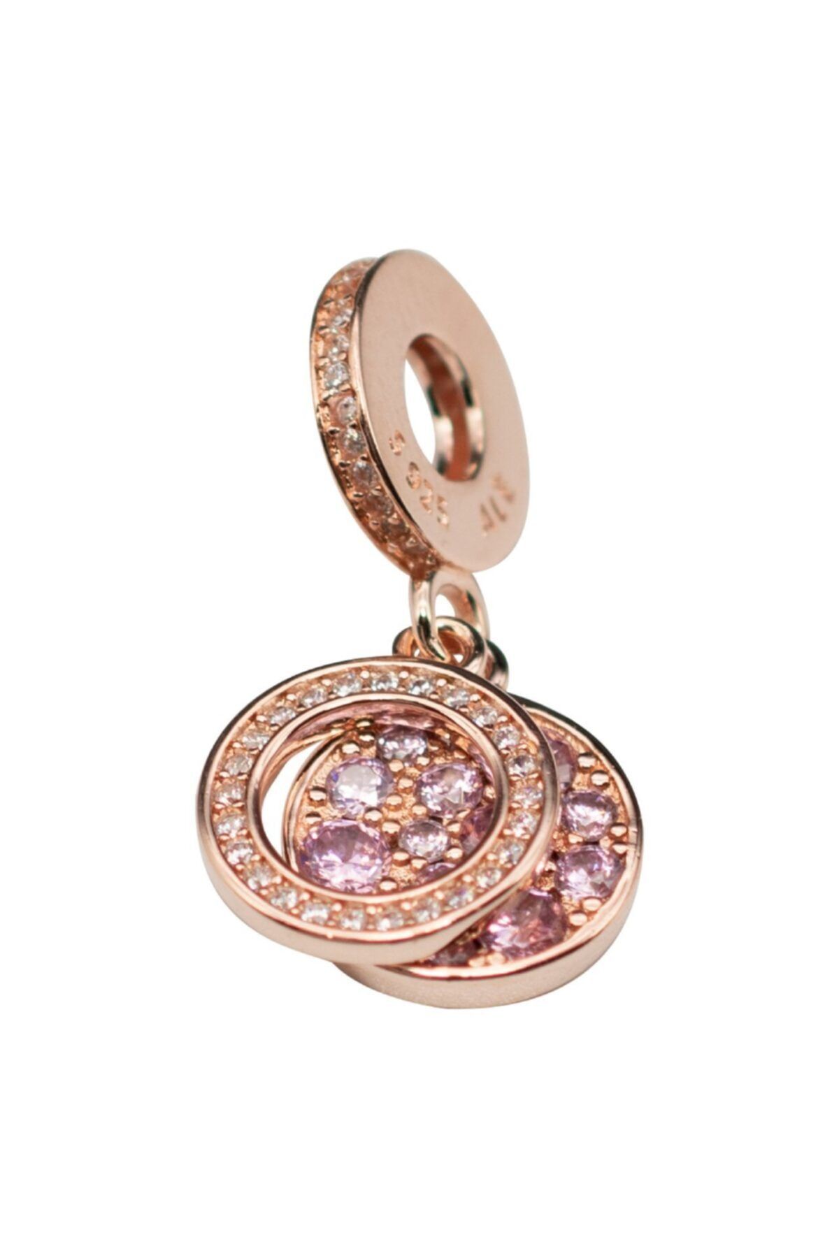 Nur Silver Sallantılı Rose Charm