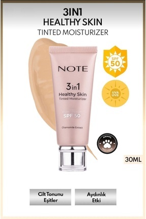3 in 1 Healthy Skin Tinted Moistueizer SPF 50 Renk Ton Eşitleyici Aydınlatıcı Krem Image 0