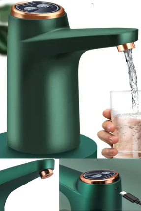 Otomatik Şarjlı Damacana Su Pompası Akıllı Metalik Yeşil (600ML) Damacana Su Pompası Image 0