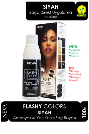 Flashy Colors Yarı Kalıcı Saç Boyası Jet Black / Siyah 100 ml Image 0
