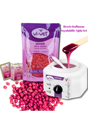 2 Yıl Garantili Isıtıcı Makine Hediye Pudralı Boncuk Ağda 4 Spatula Image 0