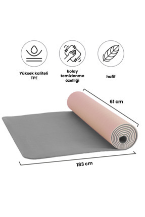 Yumuşak ve Kaymaz Yüzeyli Yoga & Pilates Matı - 8mm Kalınlık, Hafif ve Taşınabilir Spor Matı Image 0