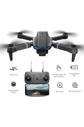 INT E99 Pro HD Katlanabilir Drone Seti Kameralı Çantalı Siyah Image 0