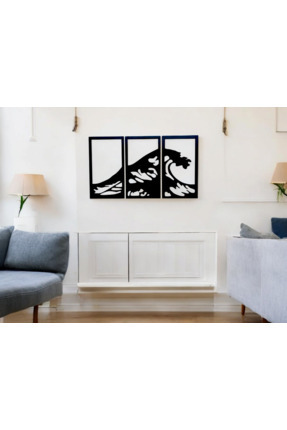 Deniz Dalgası,Dalga Desenli Tablo,3lü Mdf Tablo Image 0