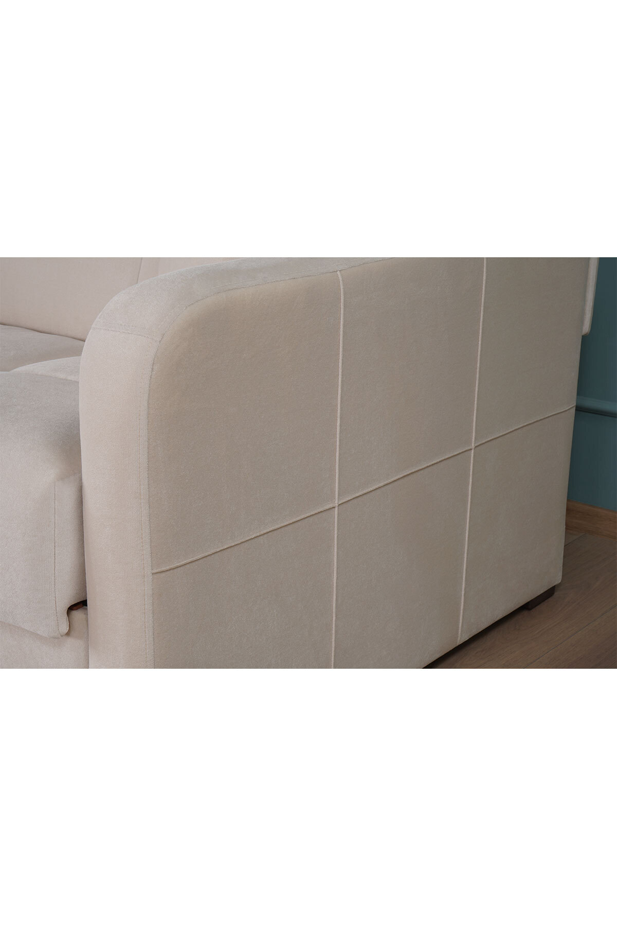 مبل آدونیس با تخت دونفره و جعبه ذخیره سازی 140 کرم