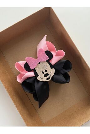 Pembe Siyah Büyük Minnie Mouse Toka Image 0