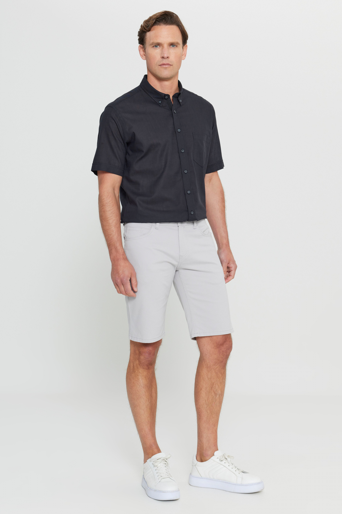 شلوارک مردانه اسلیم فیت اسلیم فیت دابی 100% پنبه شورت چینی کژوال