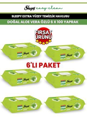 Extra Yüzey Temizlik Havlusu Doğal Aloe Vera Özlü 6x100 Yaprak Image 0