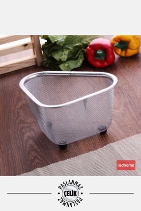 1. Kalite Paslanmaz Çelik Ayaklı Lavabo Çöp Süzgeci 18x13x10 Cm Image 0