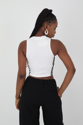 Yan Şeritli Crop Atlet Image 2