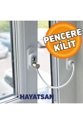 Kitmix Hayatsan - Pvc Pencere Kilidi Halatlı Anahtarlı Emniyet Bebek Güvenlik Kilidi Image 0
