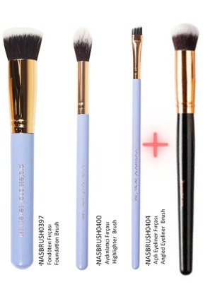 3' Lü Günlük Makyaj Fırça Seti NASBRUSHSET91R + Oval Yapılı Kapatıcı Fırçası NASBRUSH 136 Image 0