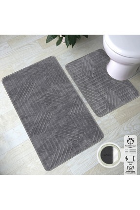 Akustik 2'li Set Premium Banyo Takımı 50x60 (Klozet) - 60x100 Klozet Takımı Gri Image 0