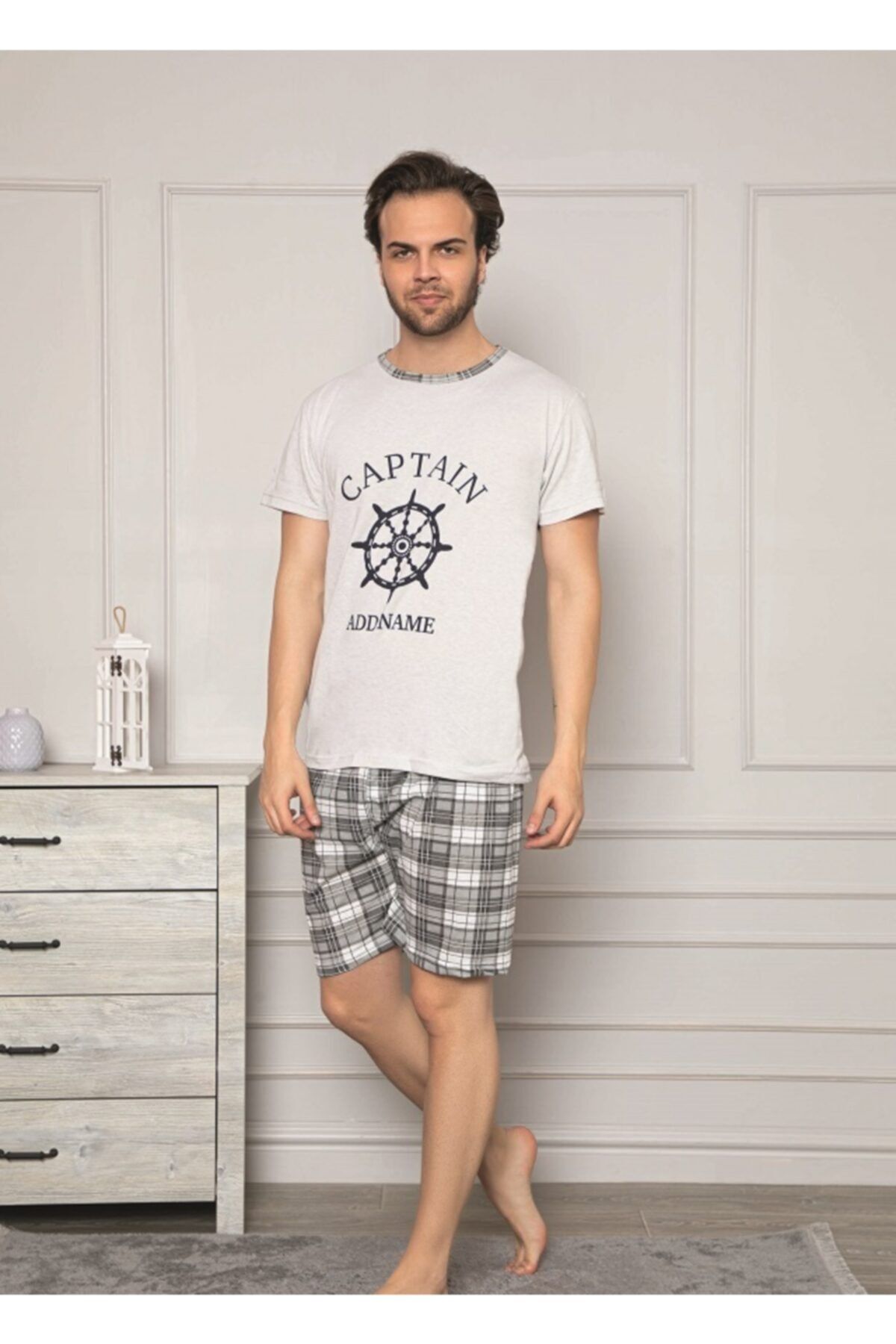 Tutkun Beyaz Büyük Beden Erkek Pijama Takımı 11493