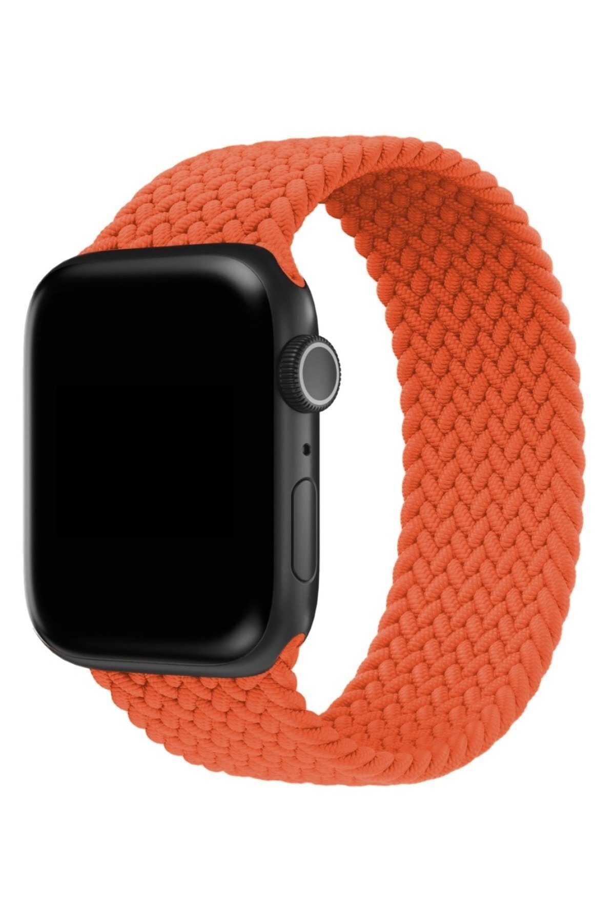 Hayal Kılıf Elektrik Turuncusu Apple Watch 1-2-3-4-5-6-se Uyumlu Solo Örme Loop Kordon 42-44mm