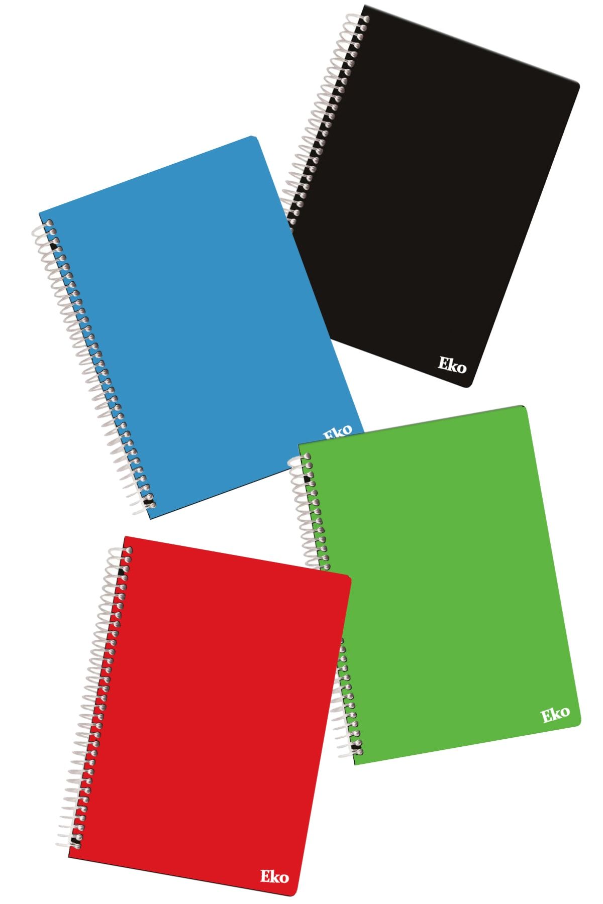 Inn Design Pack Eko A4 80 Yaprak Spiralli Plastik Kapak 2 Çizgili 2 Kareli Defter Seti