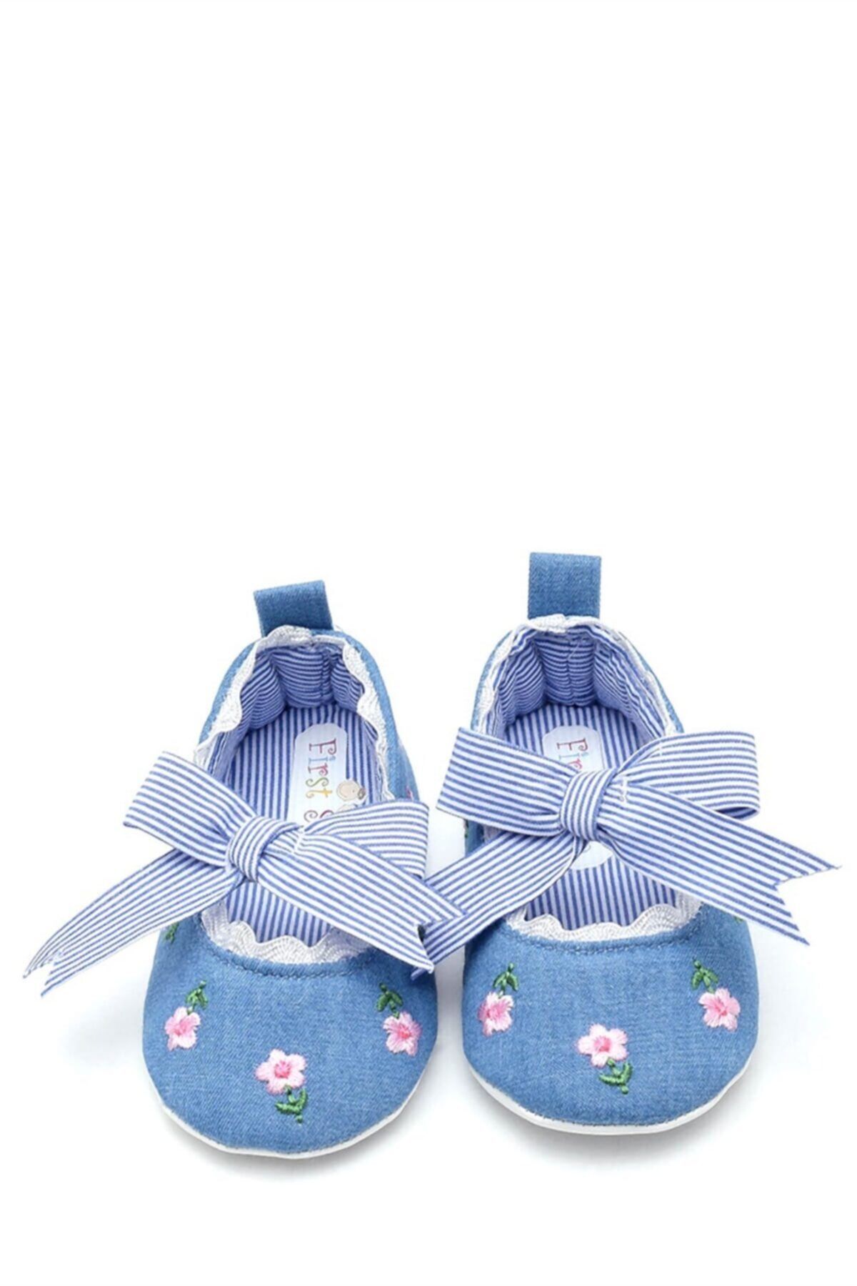 First Step Kurdeleli Papatya Nakışlı Patik-pembe-g-2337